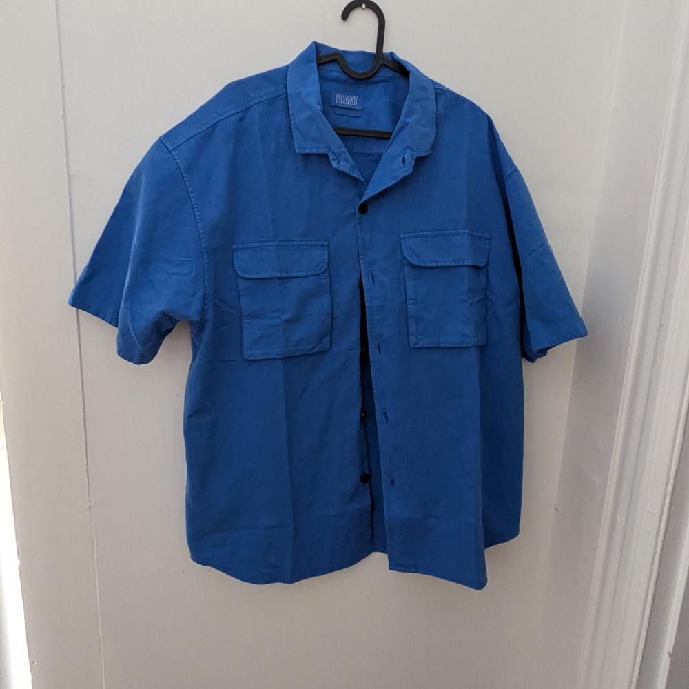 Women's Blue Button Down Shirt